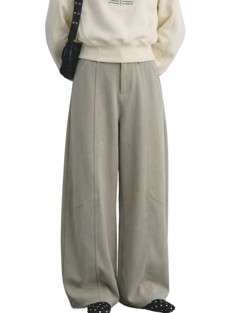 TR Front-Crease Wide-Leg Suit Pants