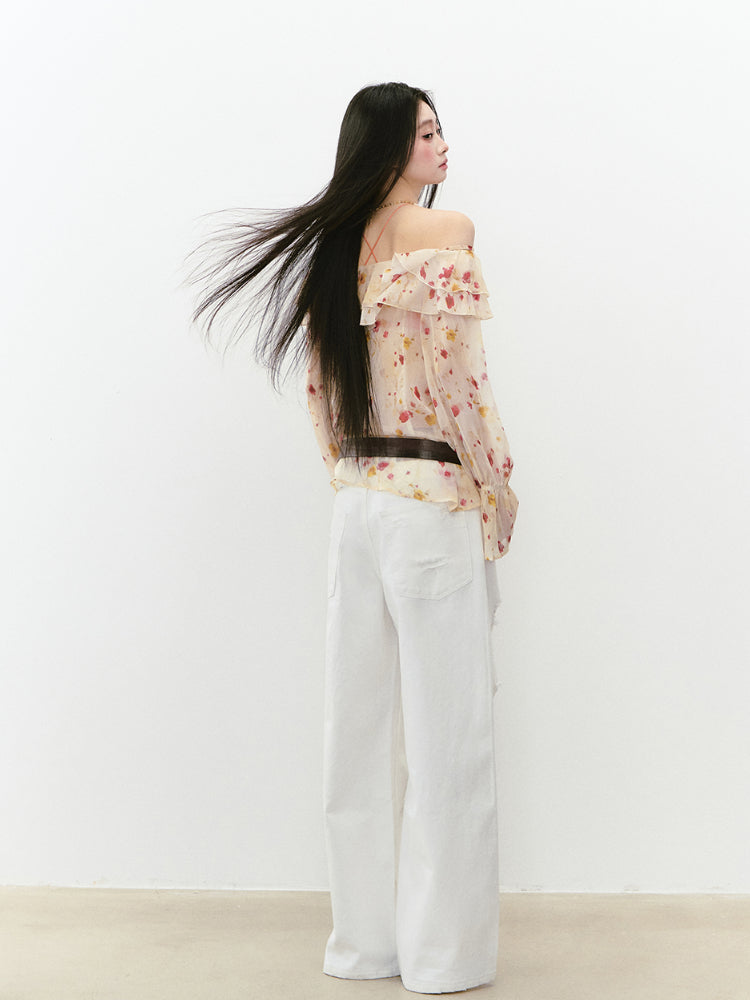 Floral Camisole Off-Shoulder Top