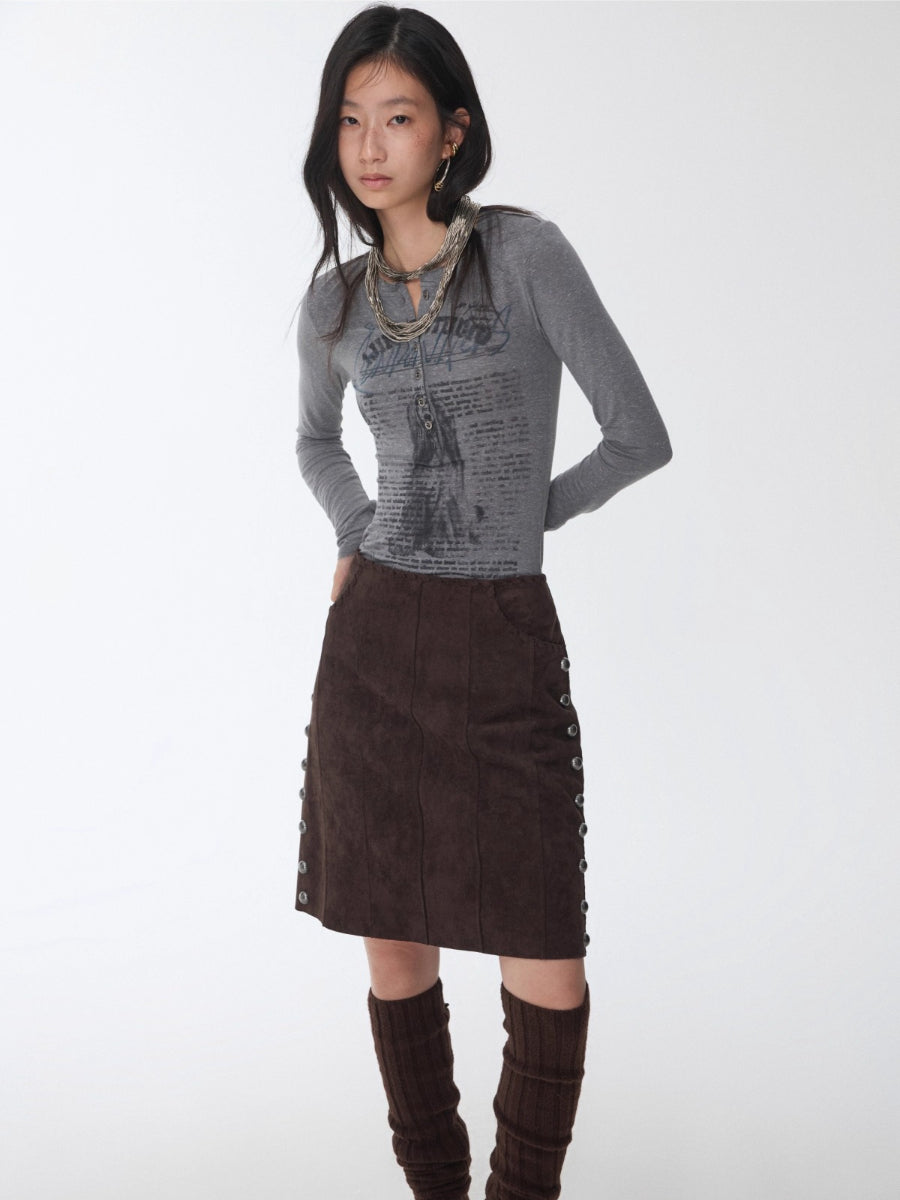 Henry Collar Animal Print Knit Top