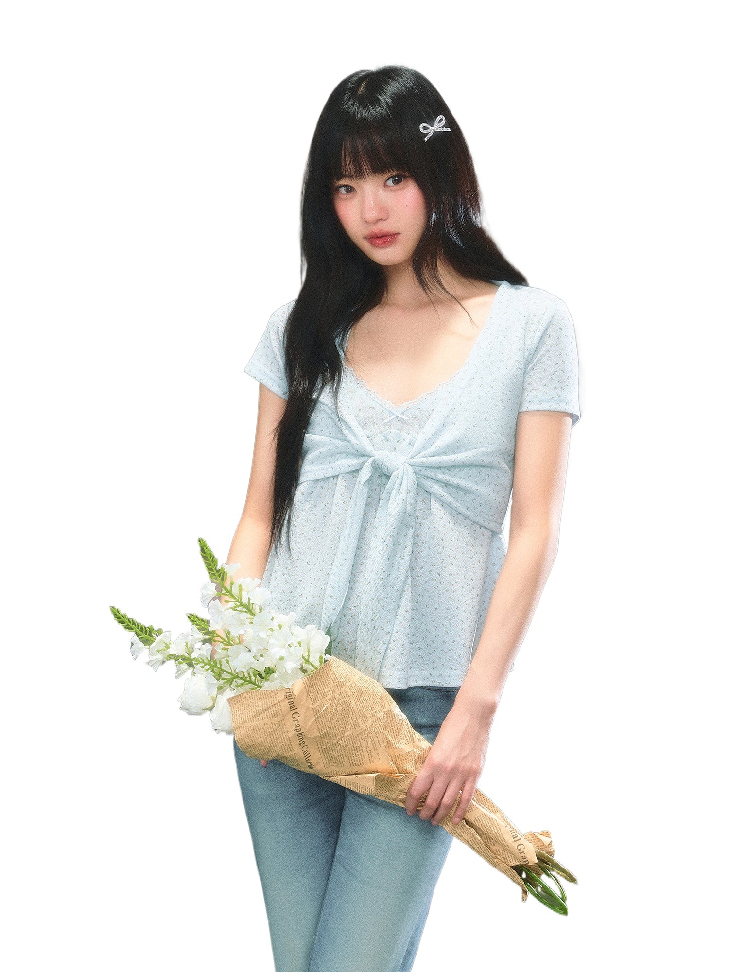 Light Blue Floral Twinset