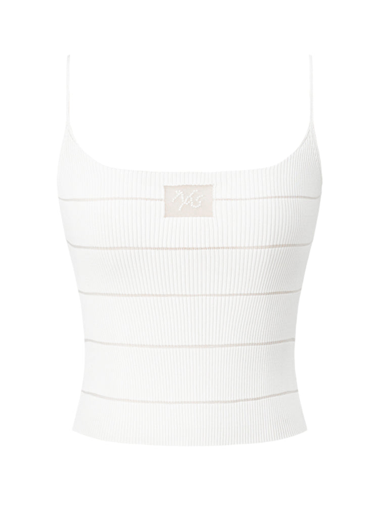Ice Feel Striped Knit Vest