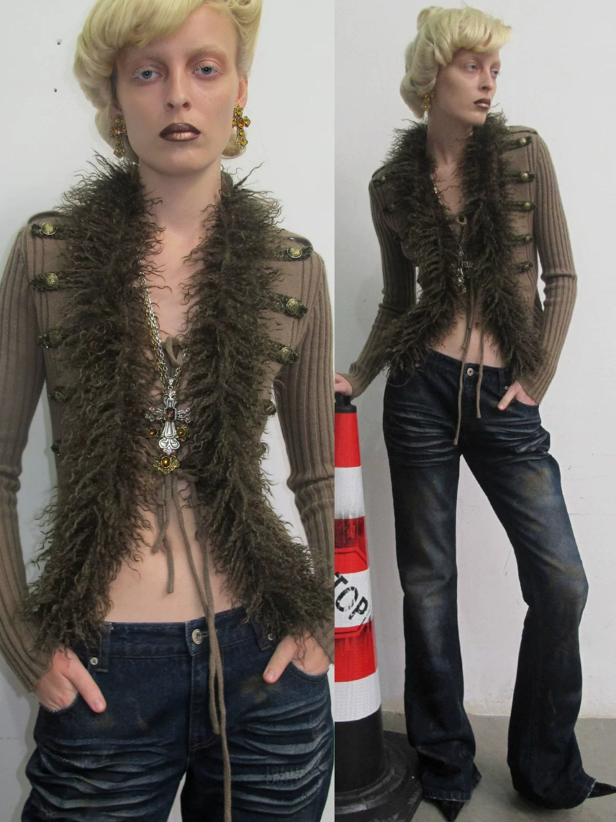 Vintage Rust Dyed Flared Jeans