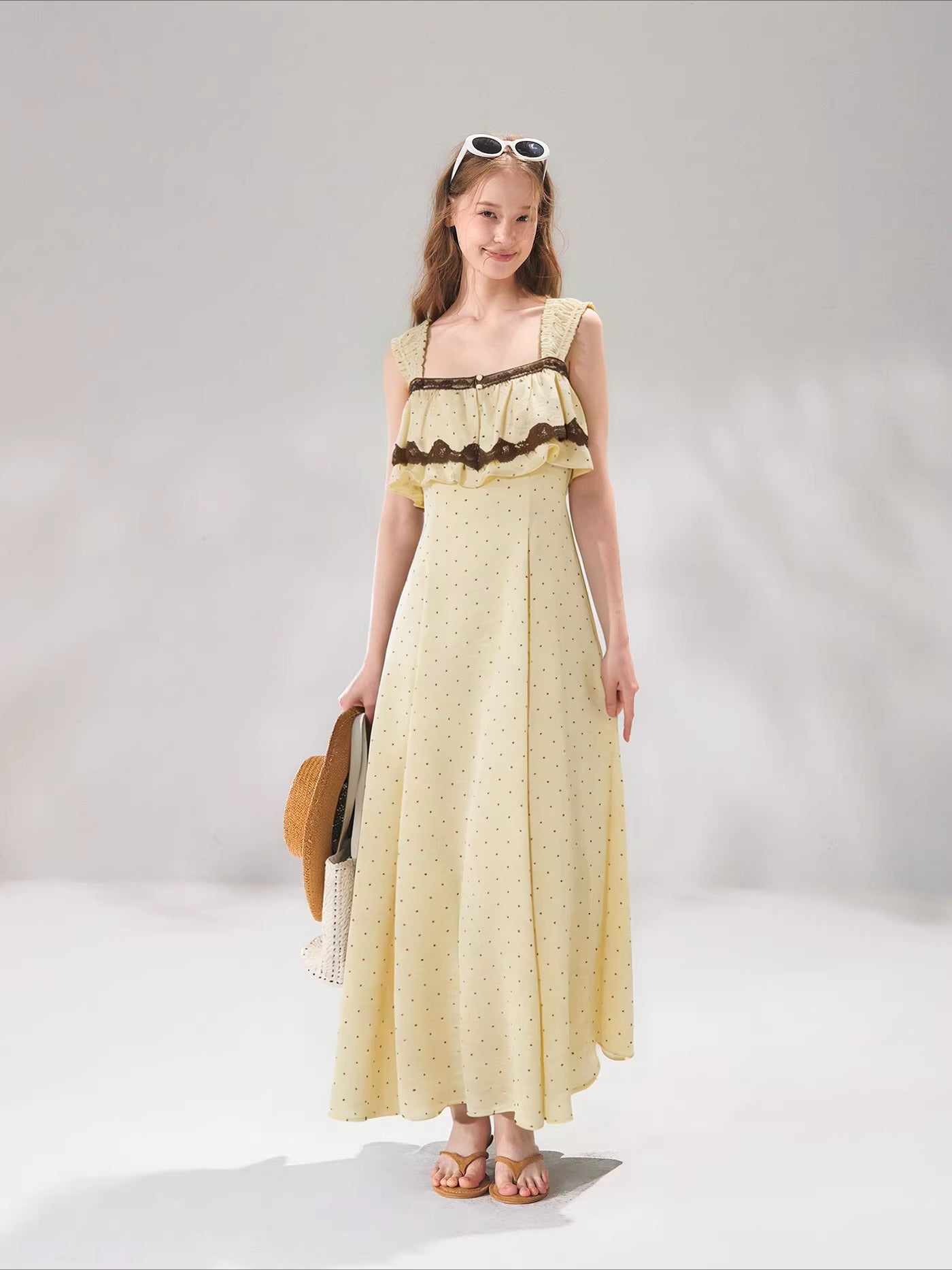 Polka Lace Strap Dress