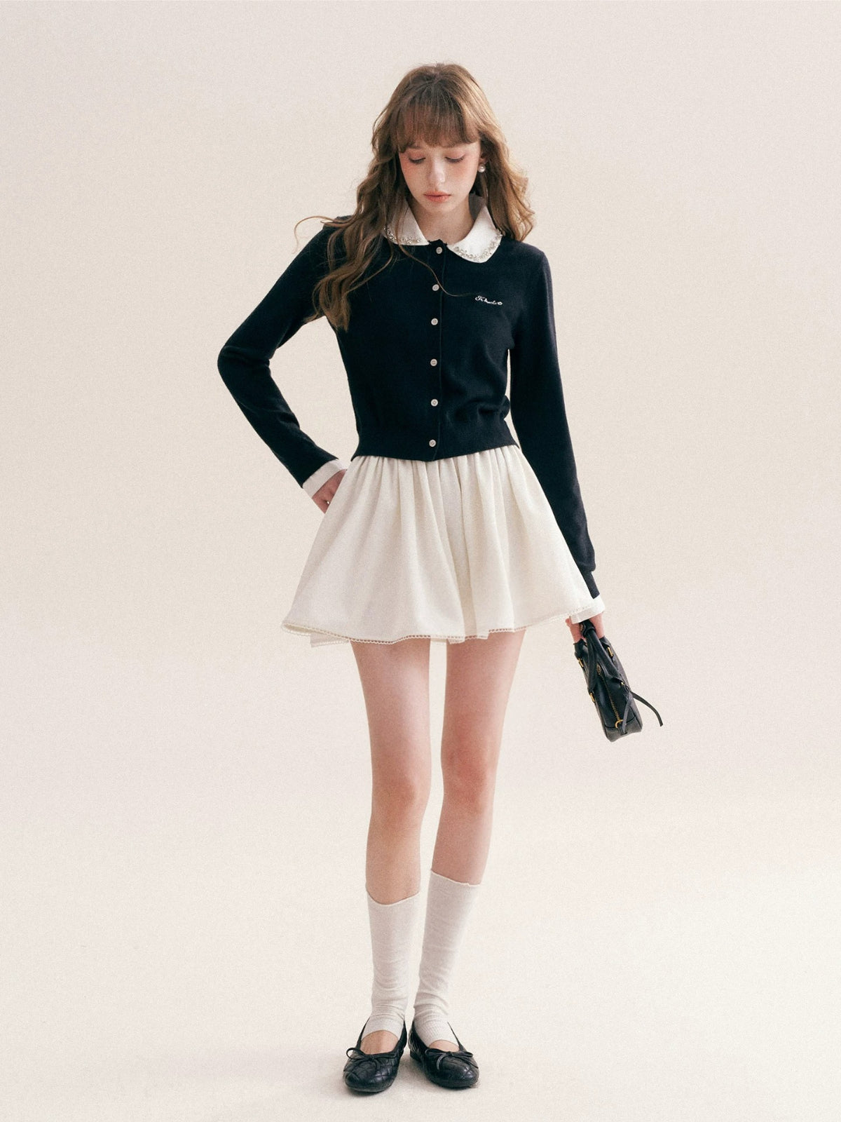 Beaded Collar Cardigan