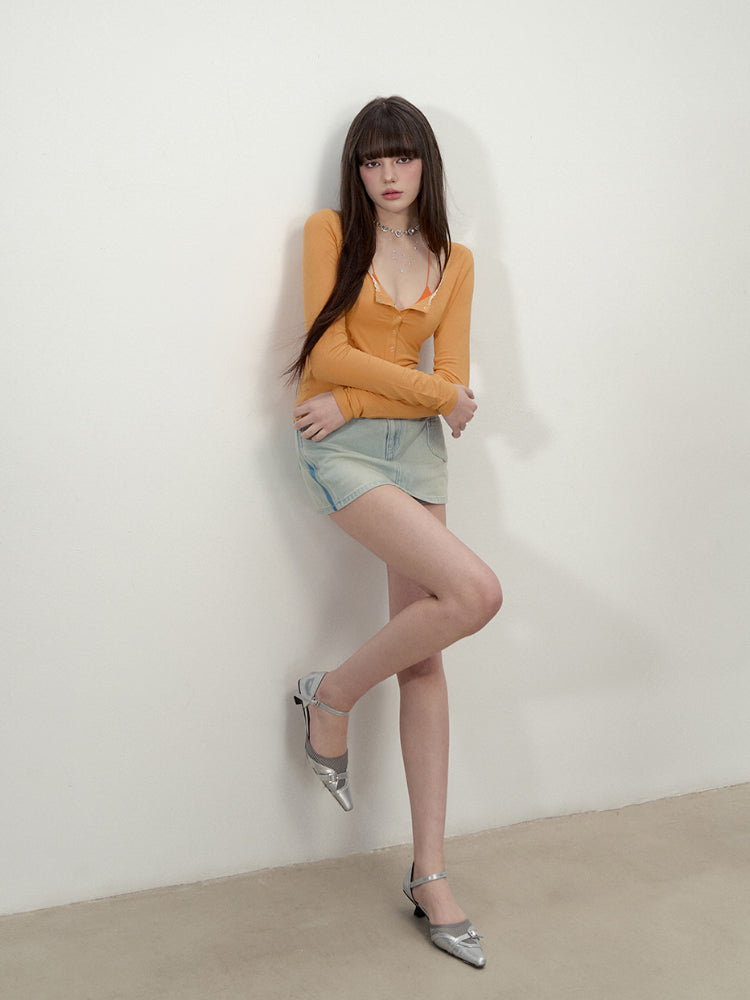 Button Lightweight Long Sleeve UV Protection T-shirt