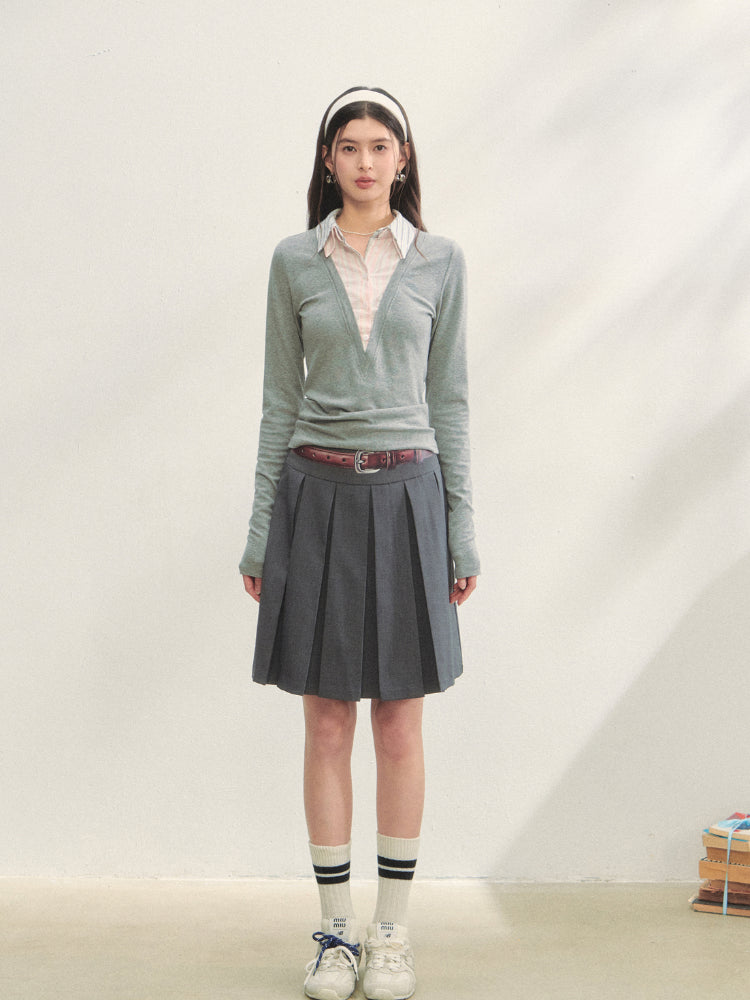 Fake Three-piece Contrast Color Polos