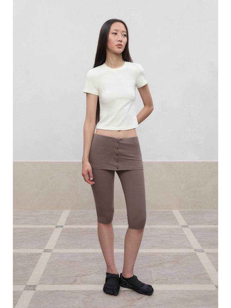 Regular-Shoulder Round Neck Short-Sleeve T-Shirt