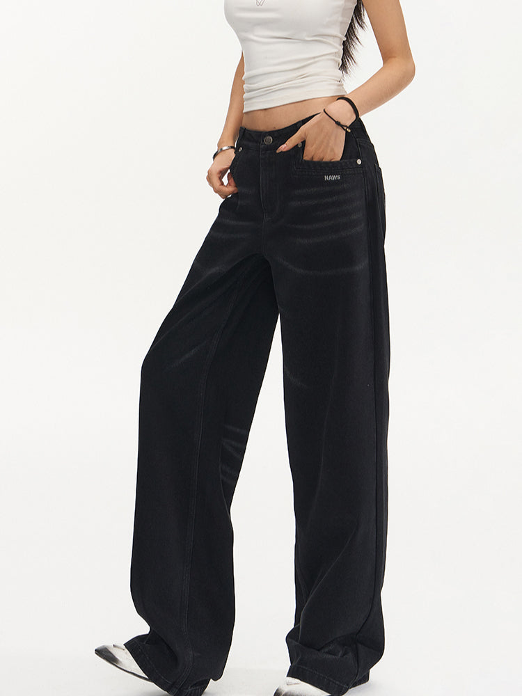 Vintage Low-Waist Loose Straight-Leg Pants