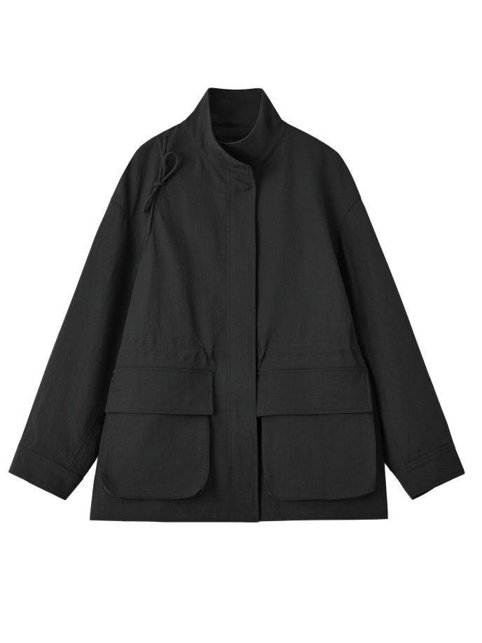 Drawstring Bow Utility Jacket