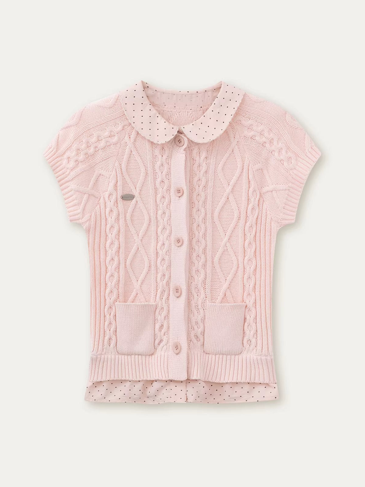 Pink & Gray Layered Knit Cardigan