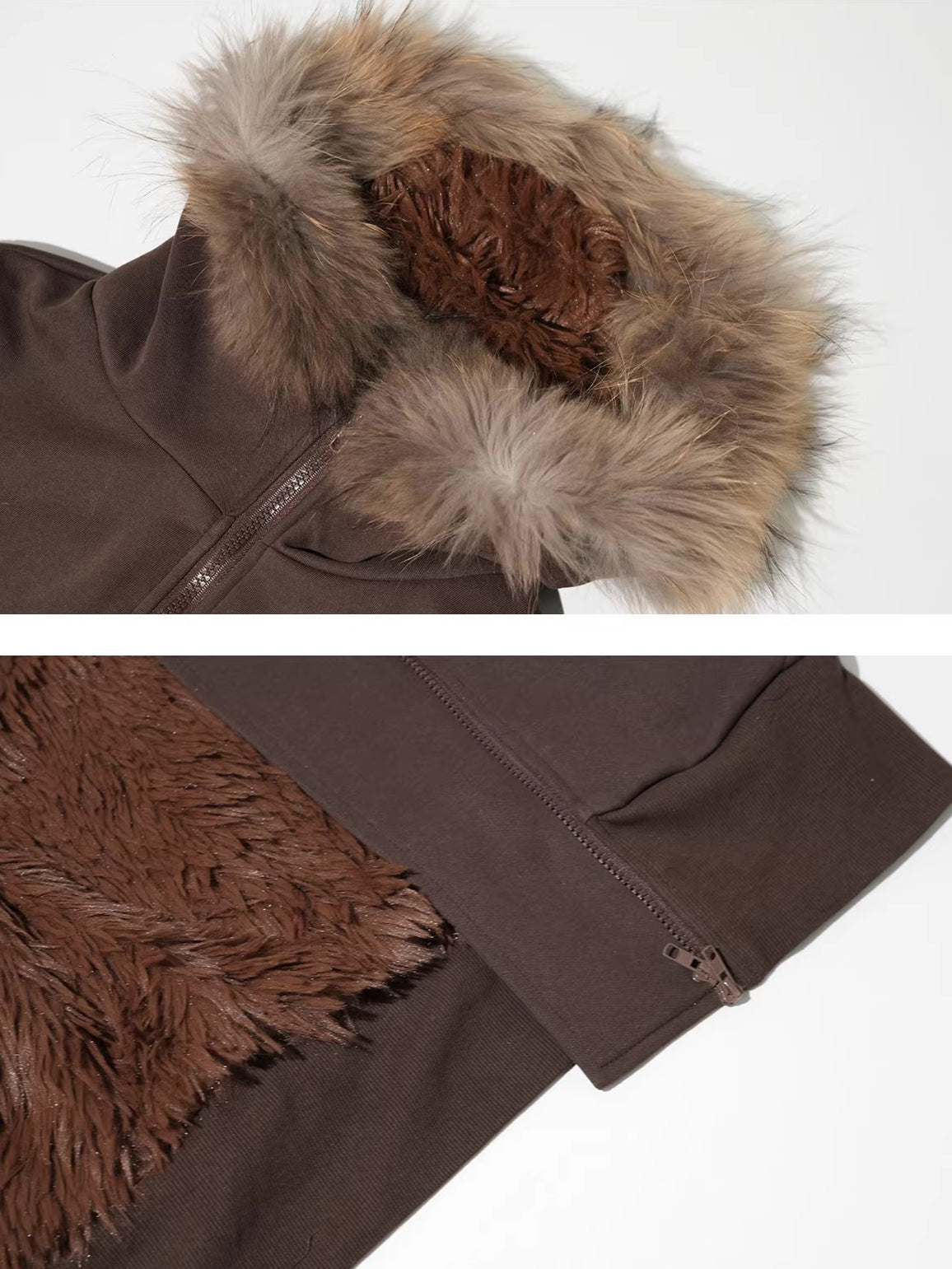 Fleece Waist-Tightening Fur Hoodie & Pants Set