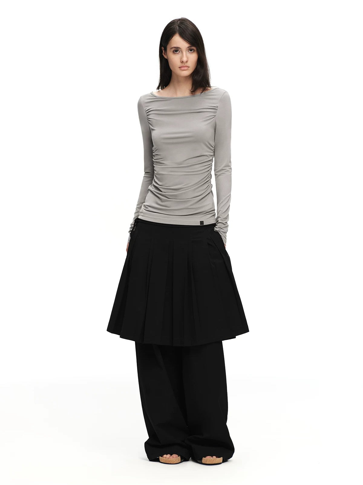 Pleated Skirt Pants