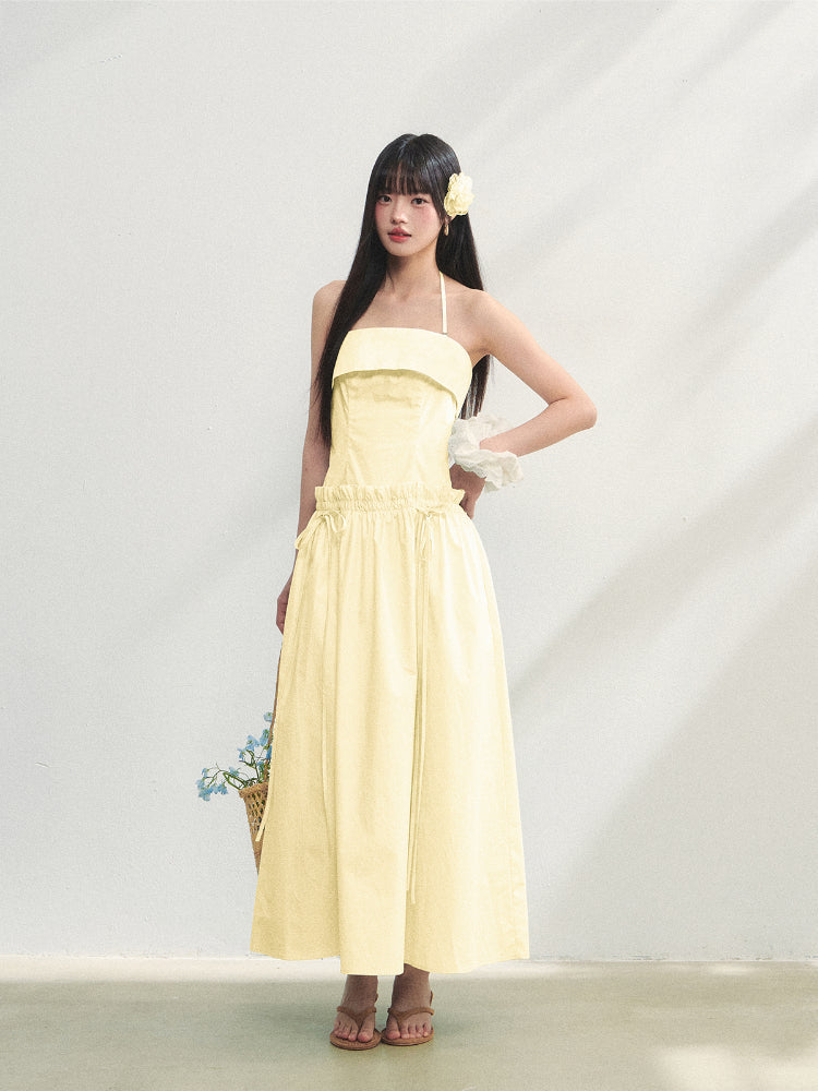 Tie-Waist Strapless Dress