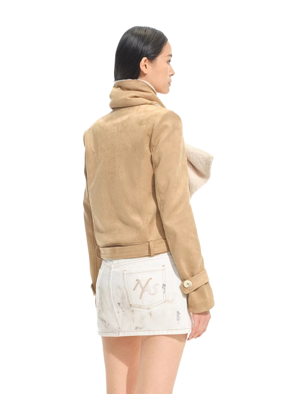 Maddie Shawl Short Suede Jacket