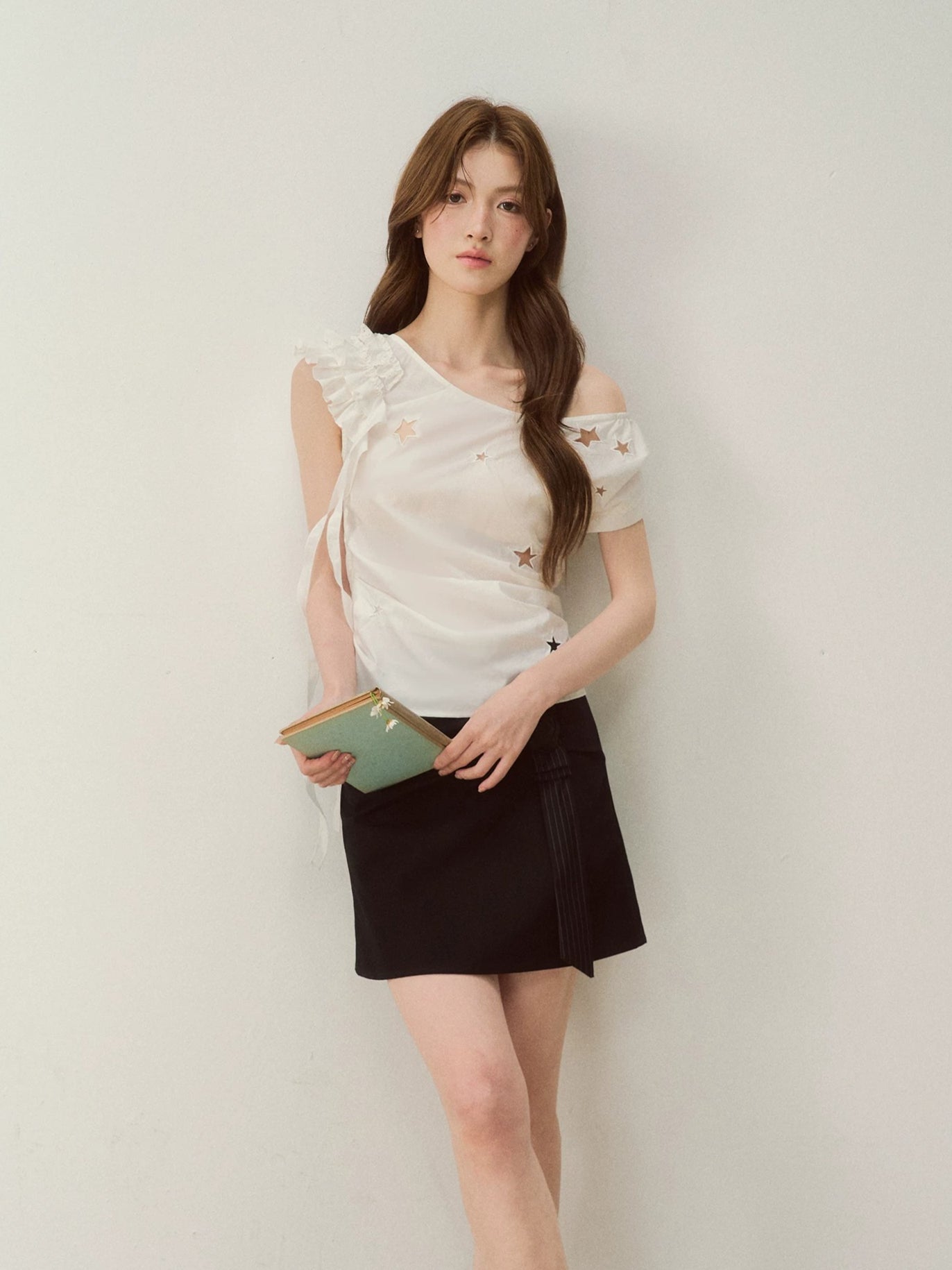 Star Embroidered Shoulder Top