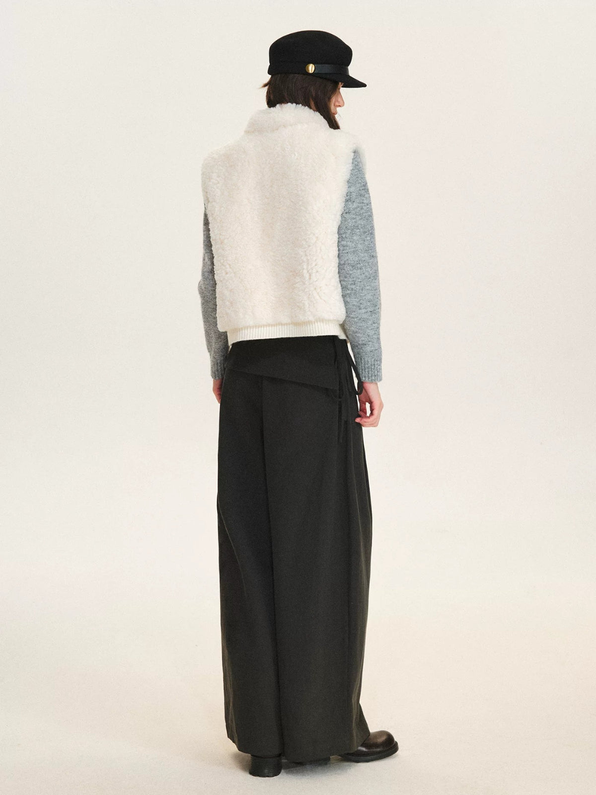 Faux Fur Knit Trim Vest