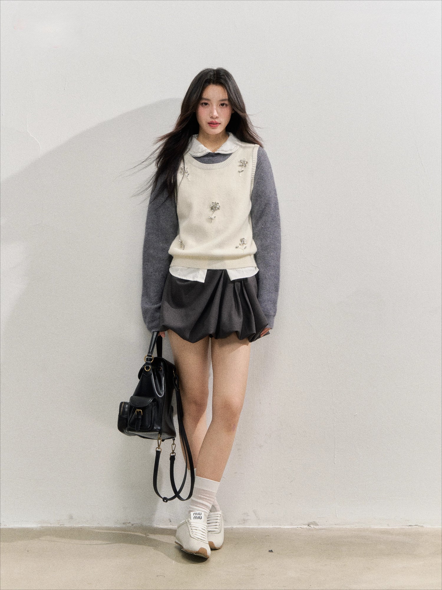 Embellished Knit Layered Knit