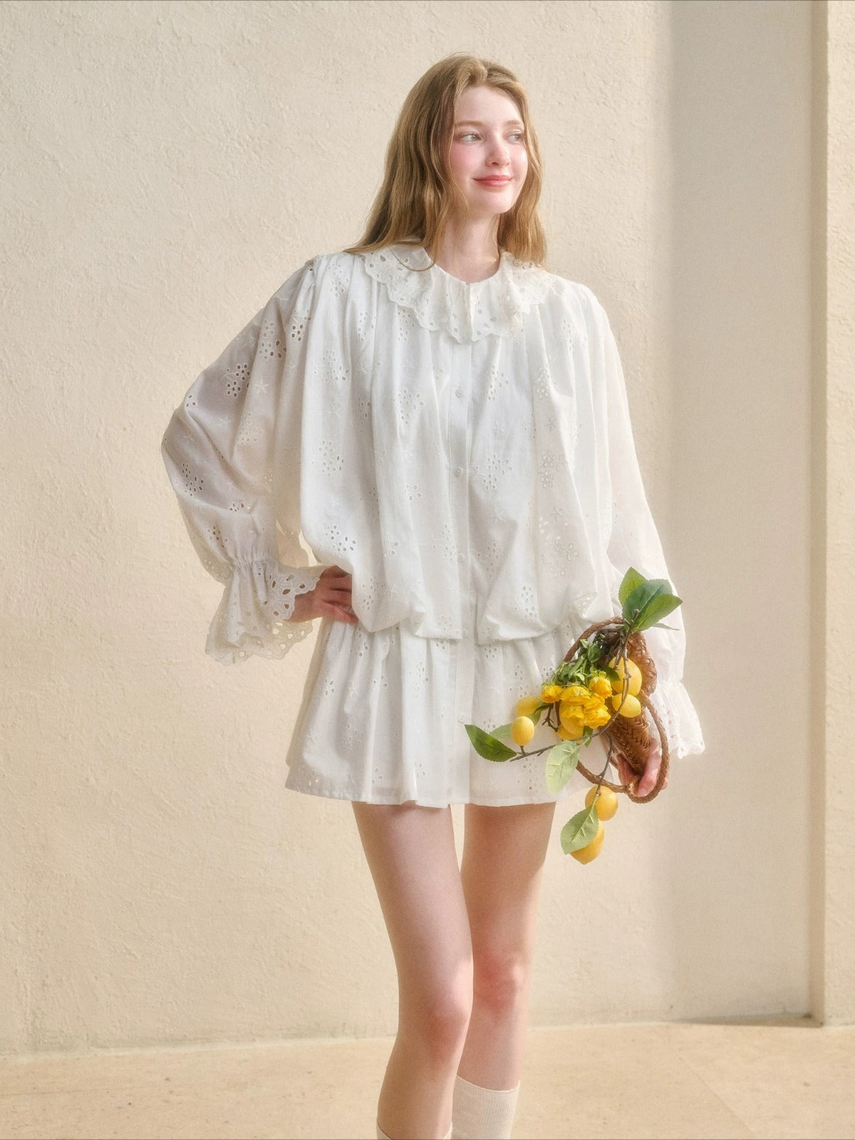 Embroidered Shirt Dress