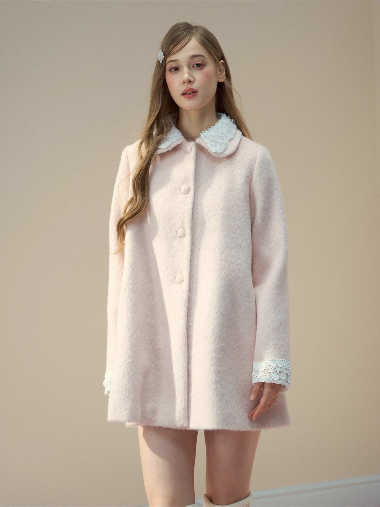 Two-Piece Cape Wool Coat
