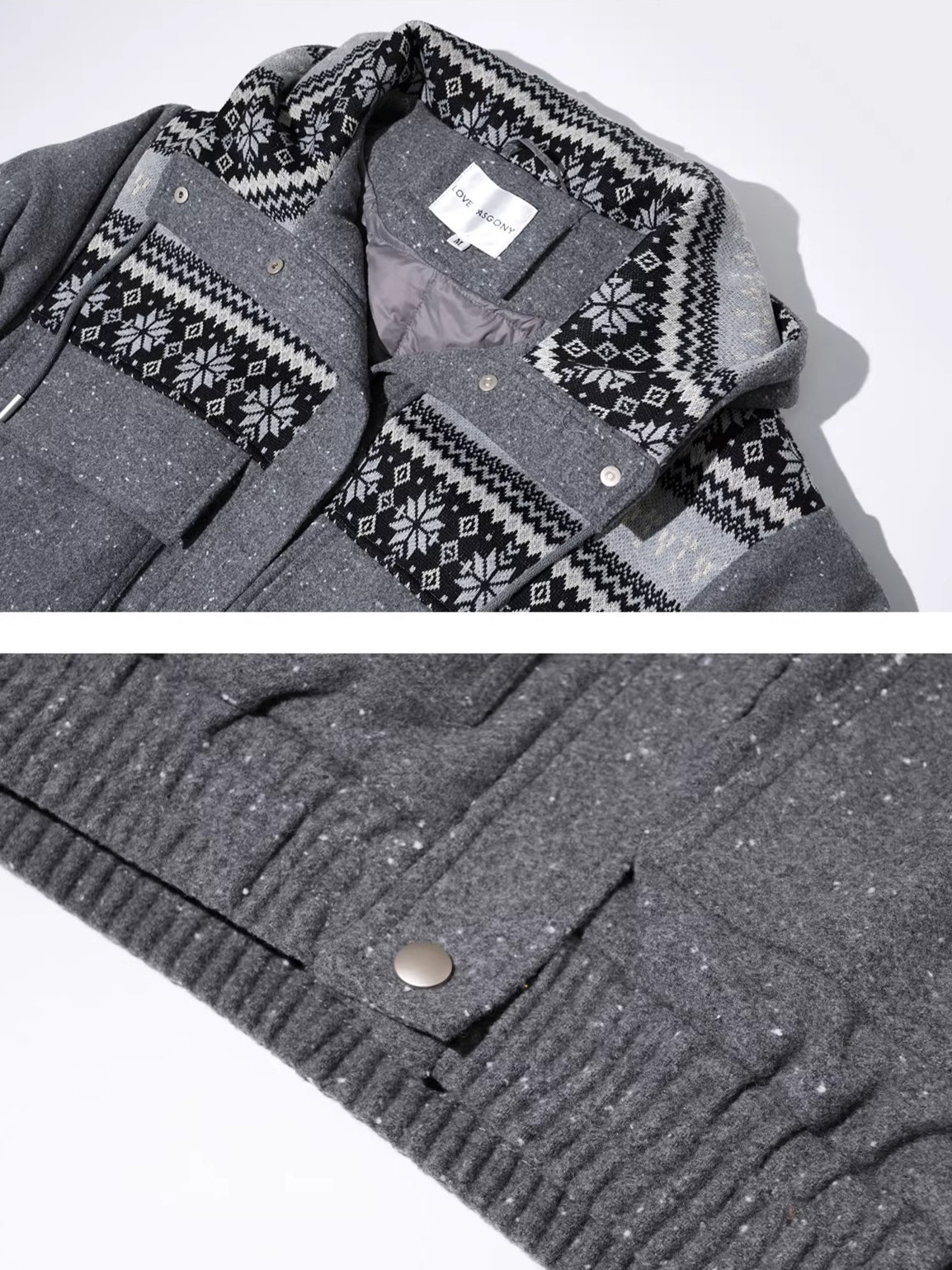 Fair Isle Hooded Down Jacket