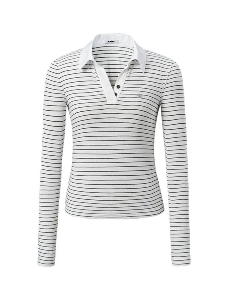 Vintage Slim Fit Black & White Striped T-shirt