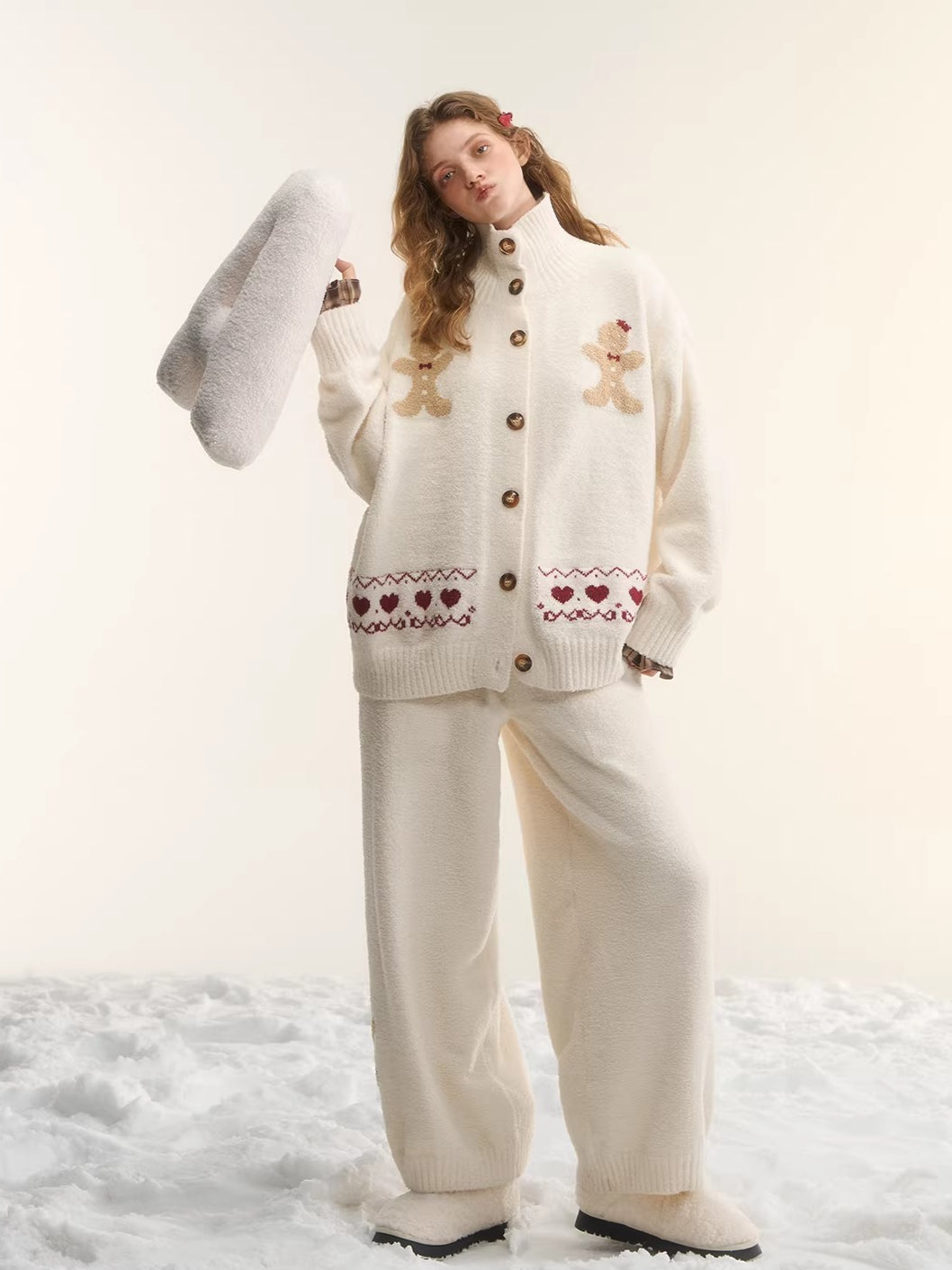 Gingerbread Fair Isle Knit Loungewear Set