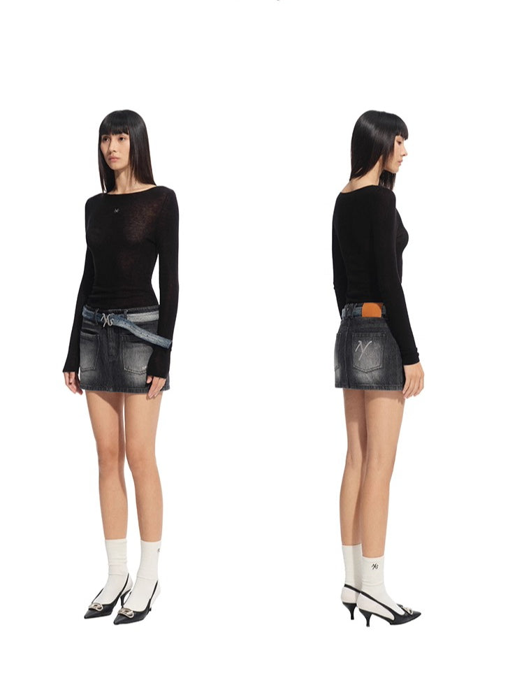 Blue Washed Denim Belt