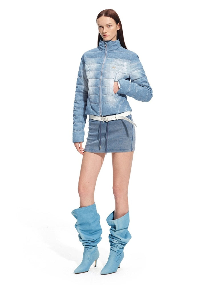 "Caracal Series" Washed Denim Twill Down Jacket