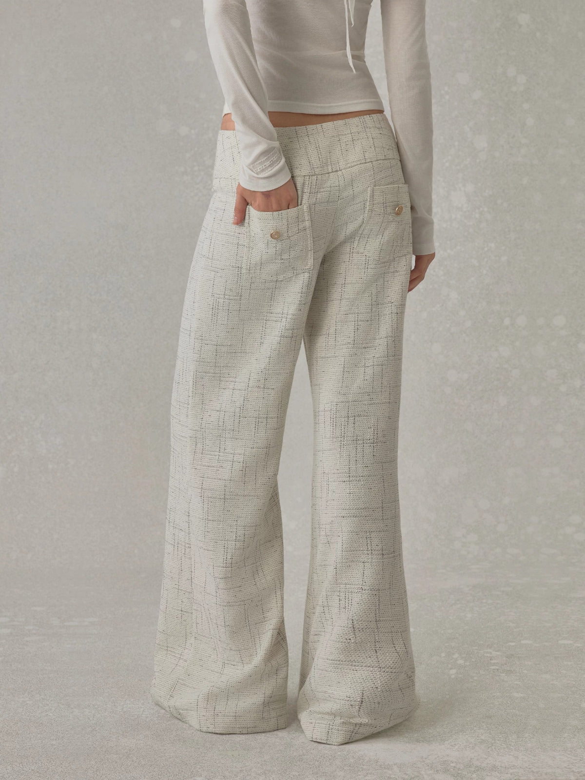 Plaid Drape Straight Pants