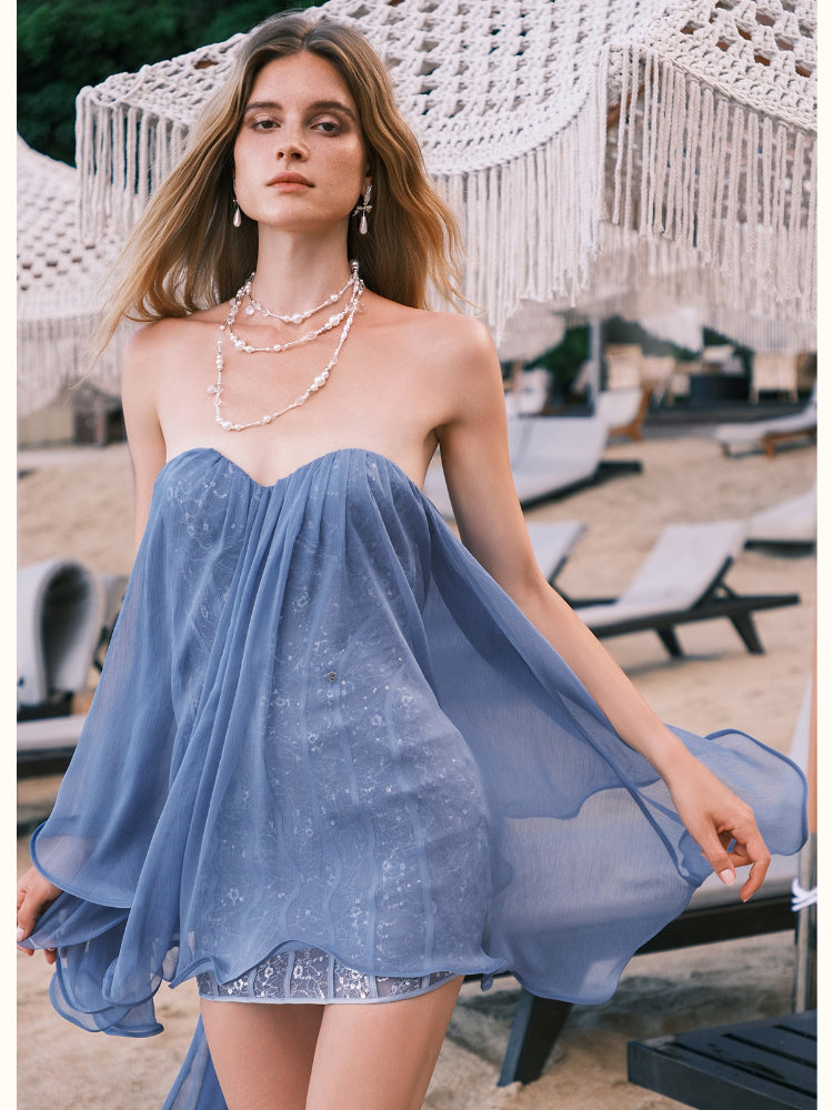 Chiffon Tube Top Dress