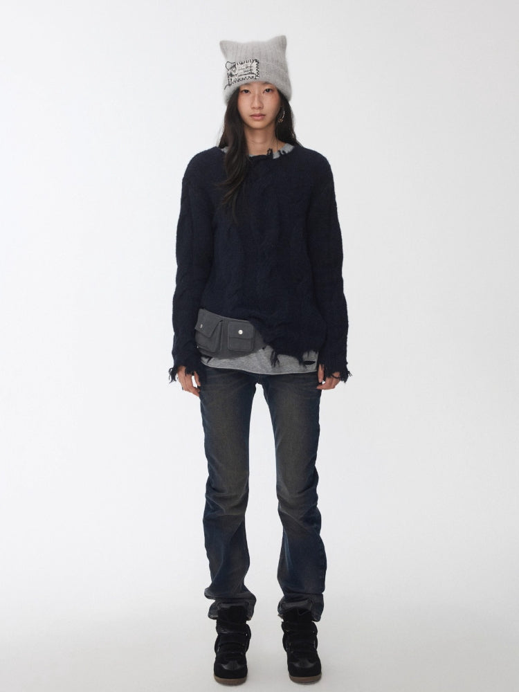 Cable Wool Brushed Sweater