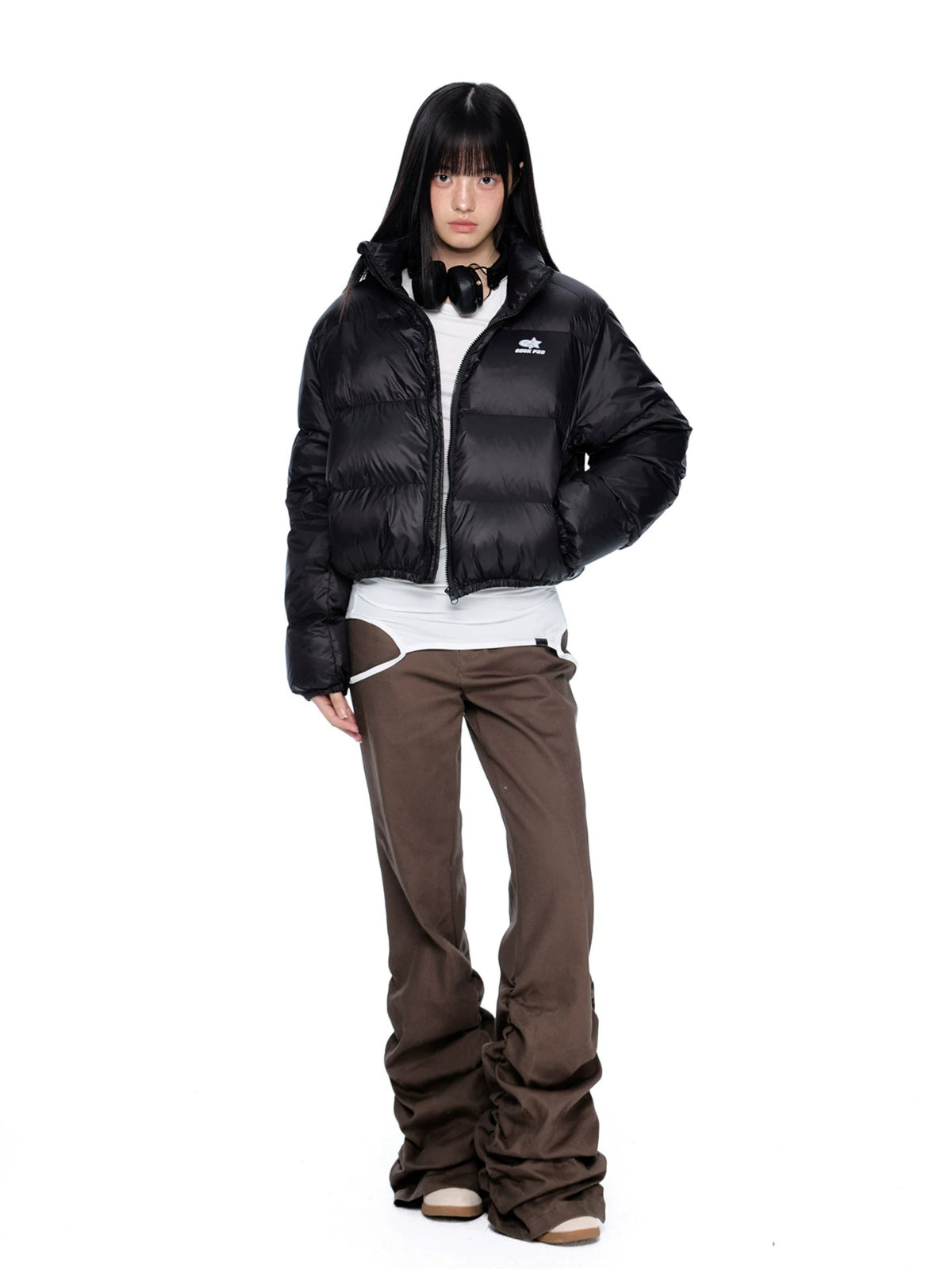 Maillard Cropped Down Puffer Jacket