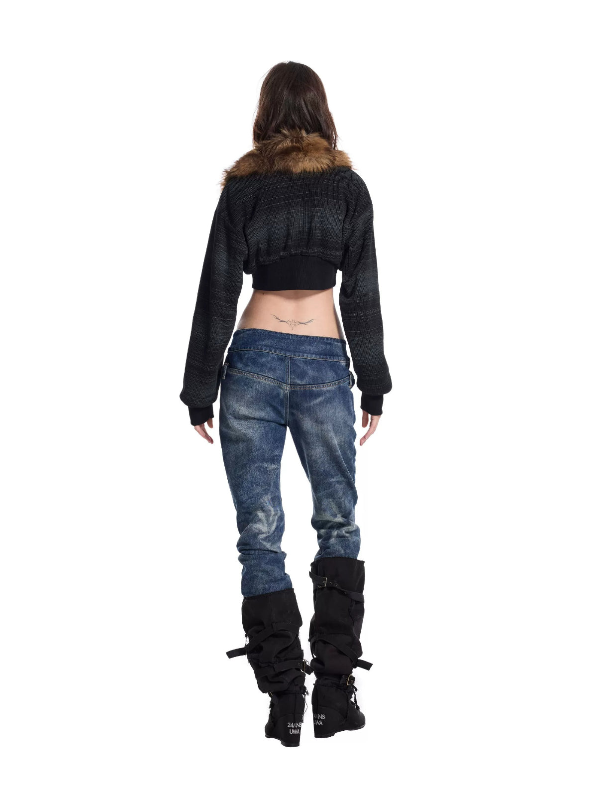 Patchwork Ring Trim Knit Jacket