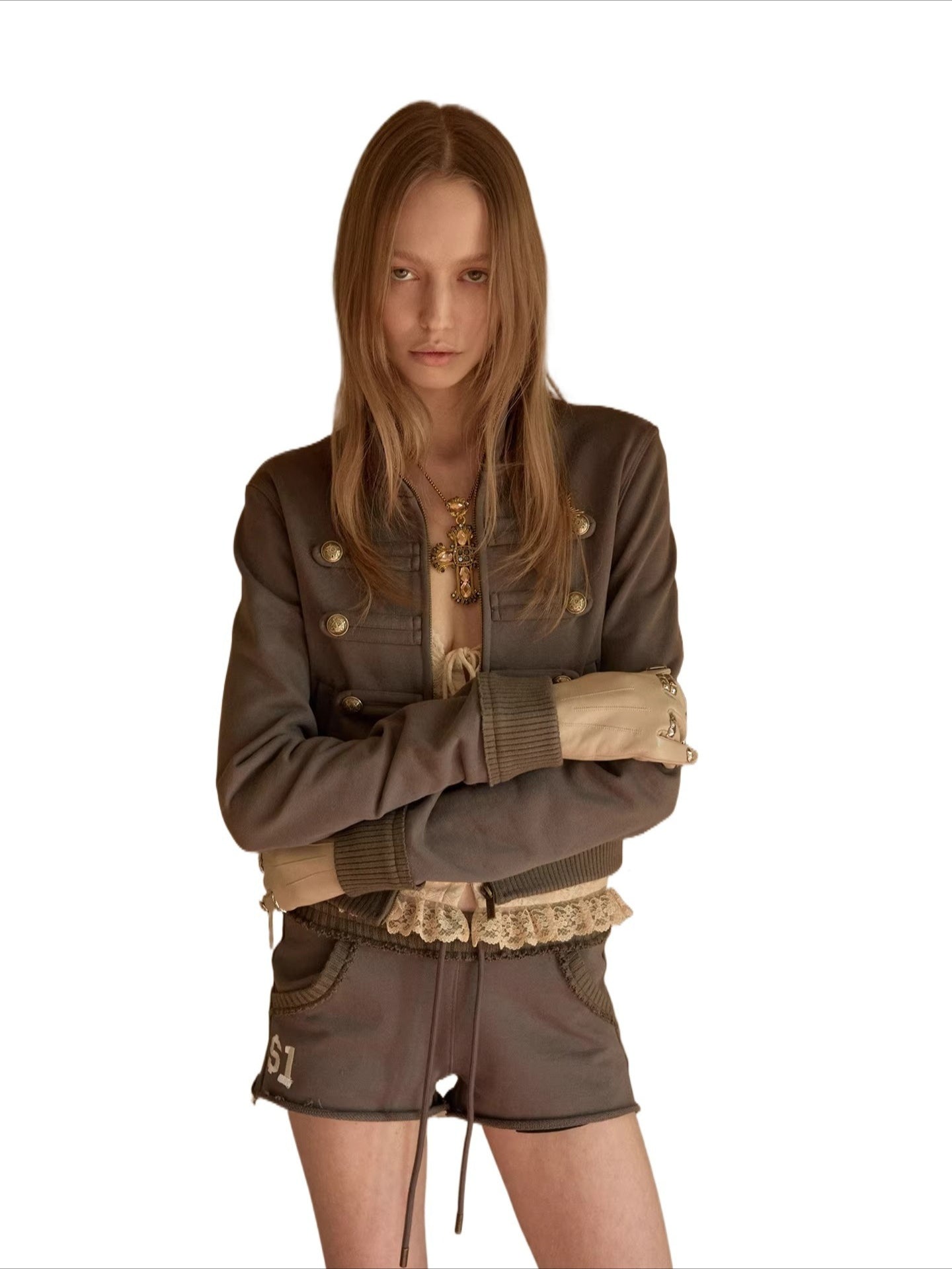 Stand Collar Button Jacket