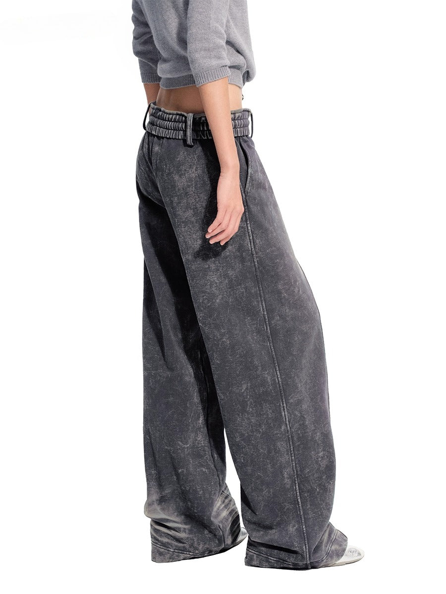 White & Blue Volcano Washed Denim Pants