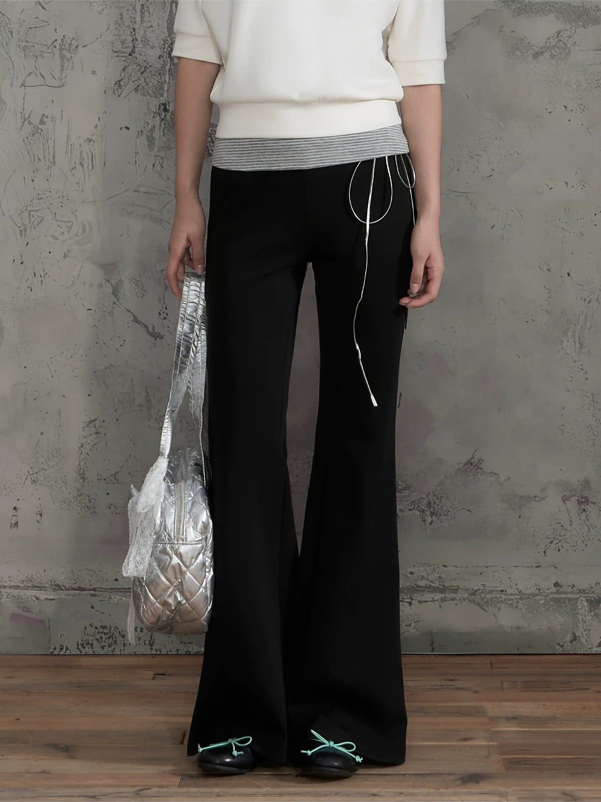 Contrast Flare Pants