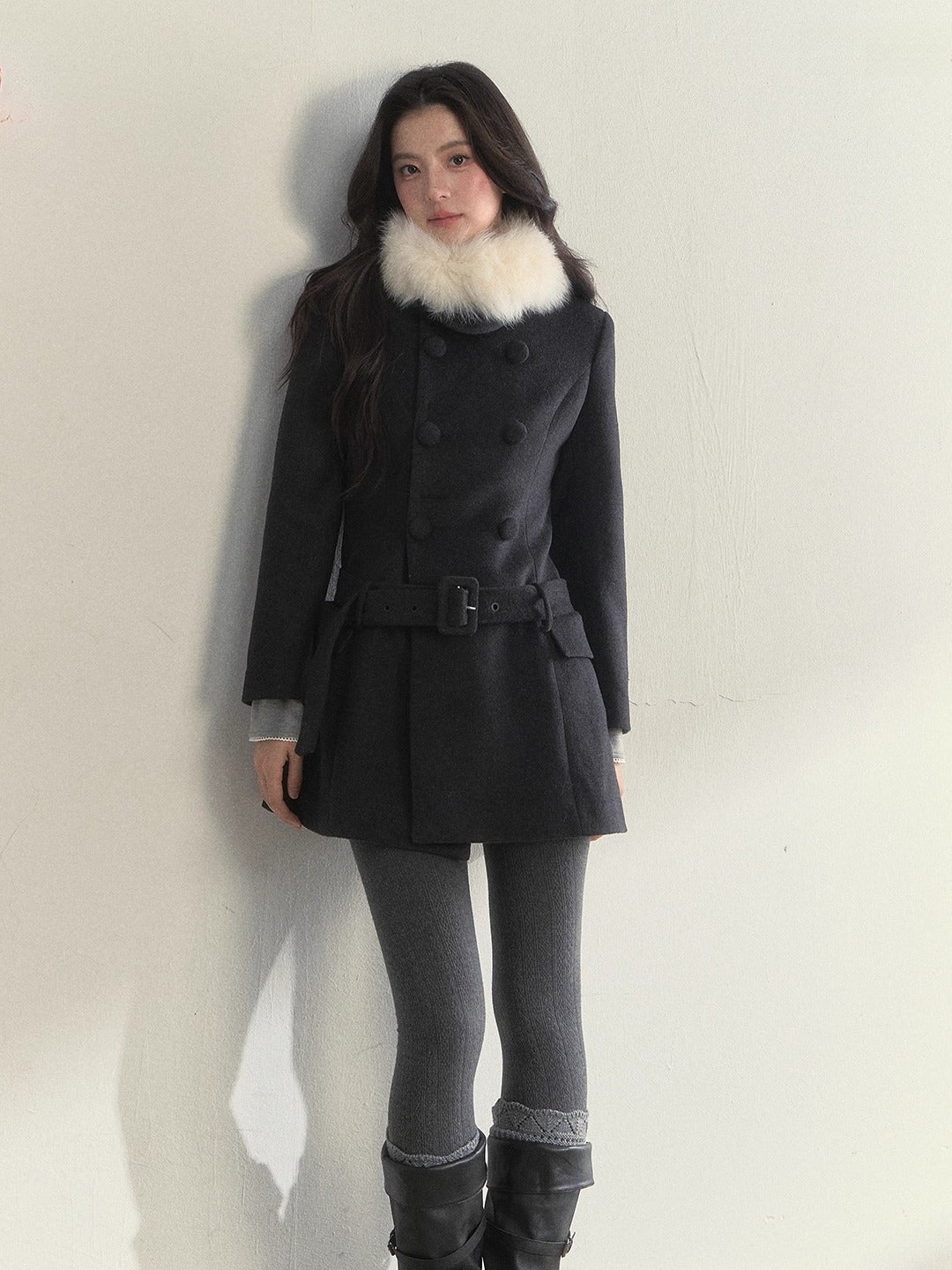 Double-Breasted Belted Coat