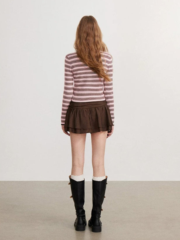 Contrast Stripe Knit Cardigan