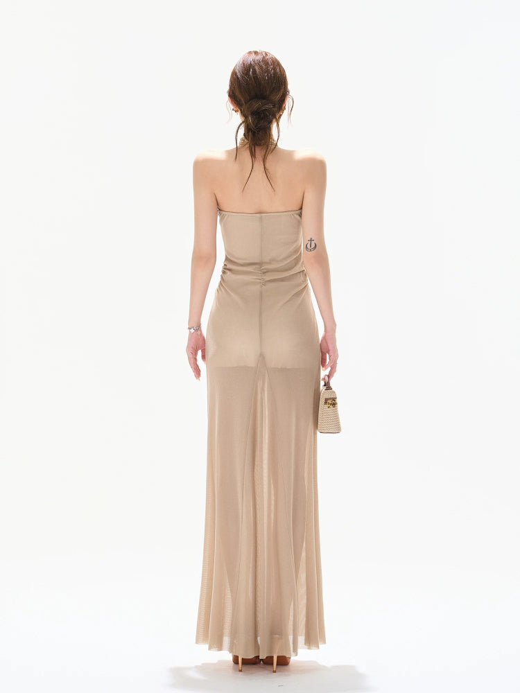 Beaded Halter Maxi Dress