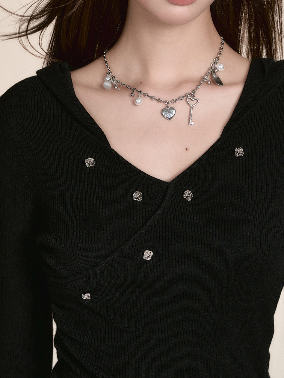 Wool-Blend Hooded Blouse