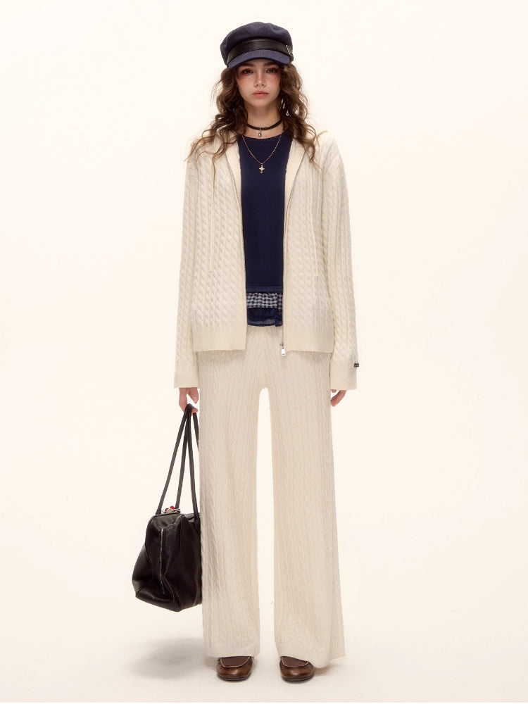 Cable Zip Hoodie Pants Set