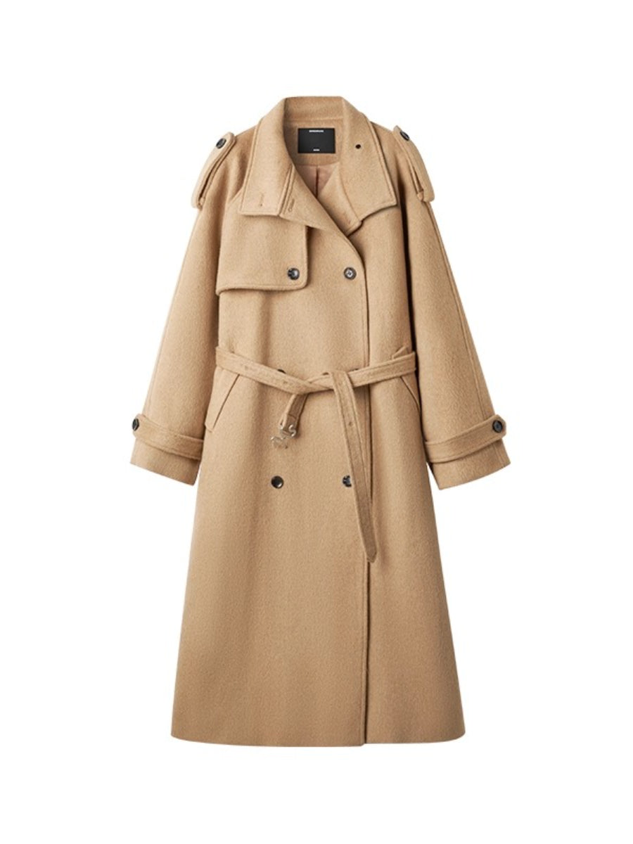 Silk Wool Blend Trench Coat