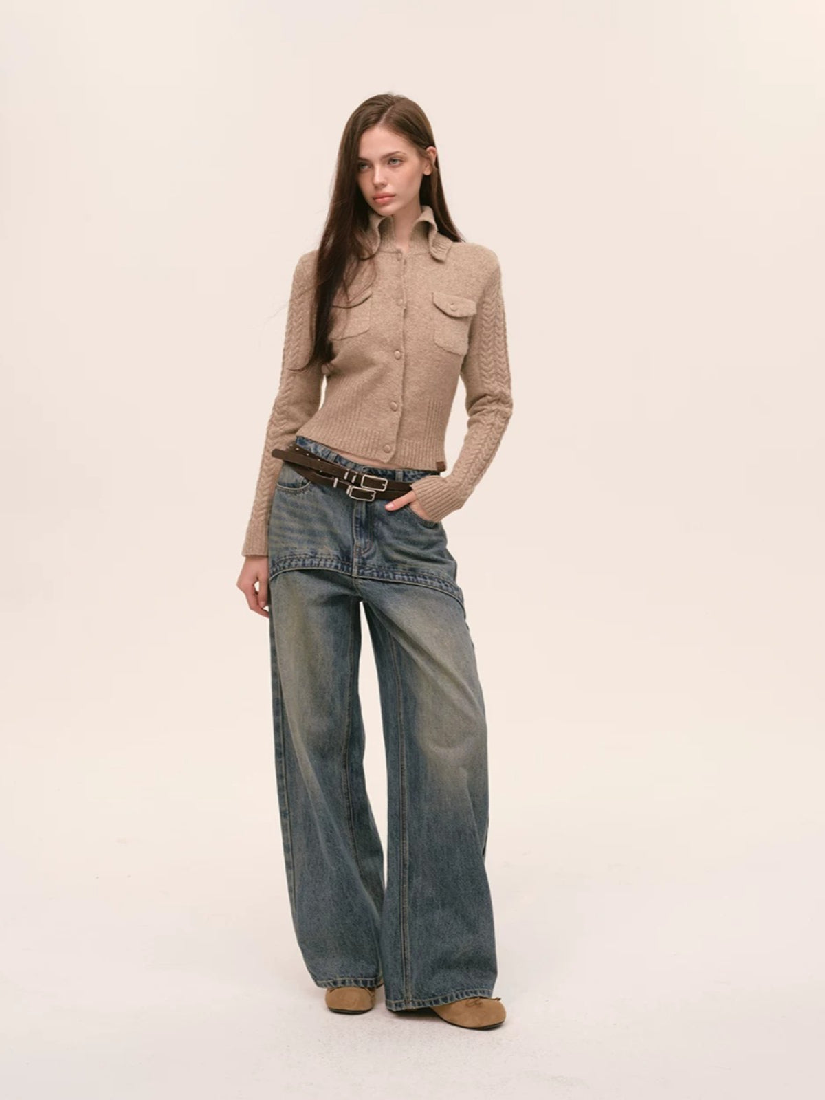 Vintage Layered Wide Leg Jeans