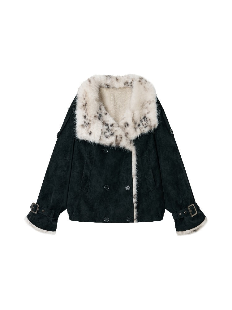 Eco Fur Leopard PU Padded Parka