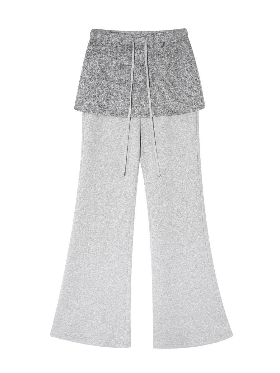 Off-Shoulder Sweatshirt Flared Pants Set