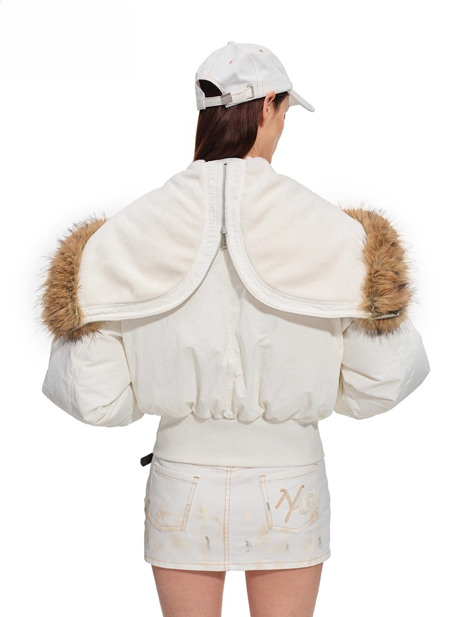 Polar Eco-Faux Fox Fur Down Jacket