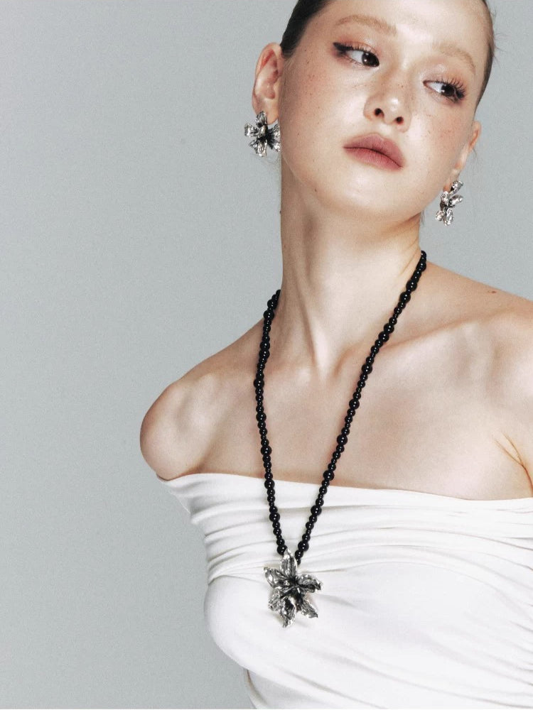 Gothic Floral Beaded Choker