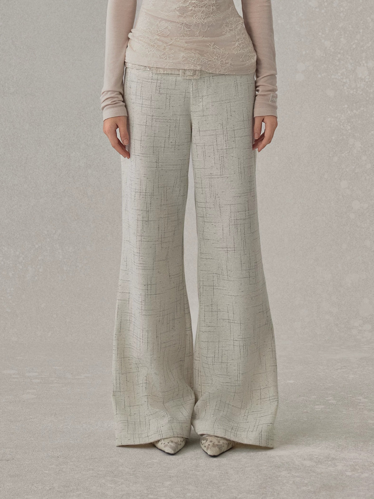 Plaid Drape Straight Pants