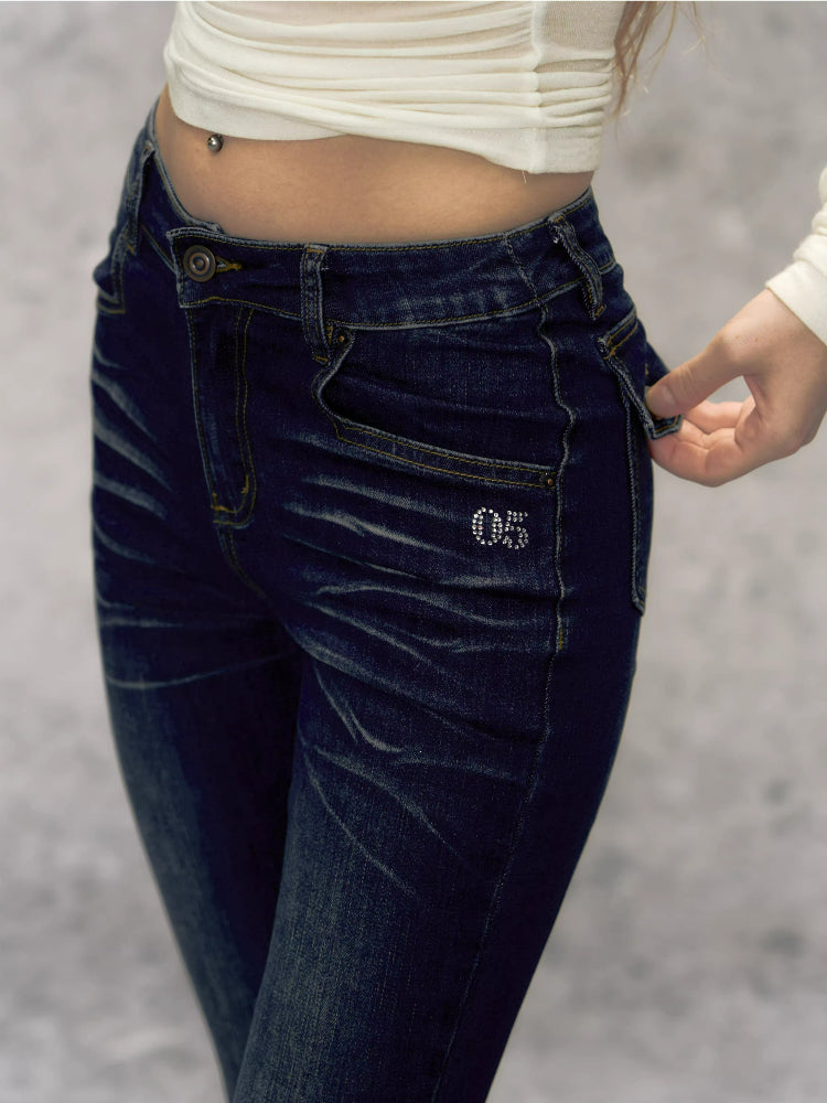 Skins Low-rise Micro Flare Denim Pants