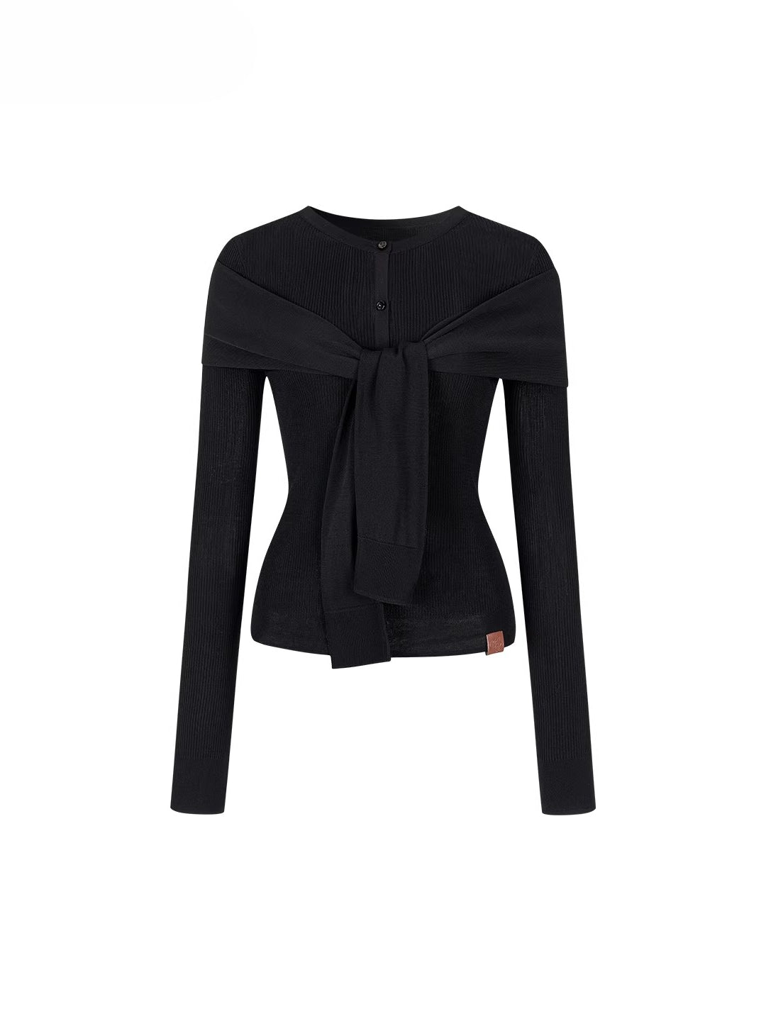 Dual-Wear Draped Knit Blouse